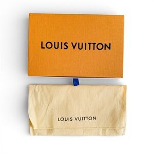 Louis Vuitton Orange Gift Box and cream dust bag for long wallet Empty Excellent